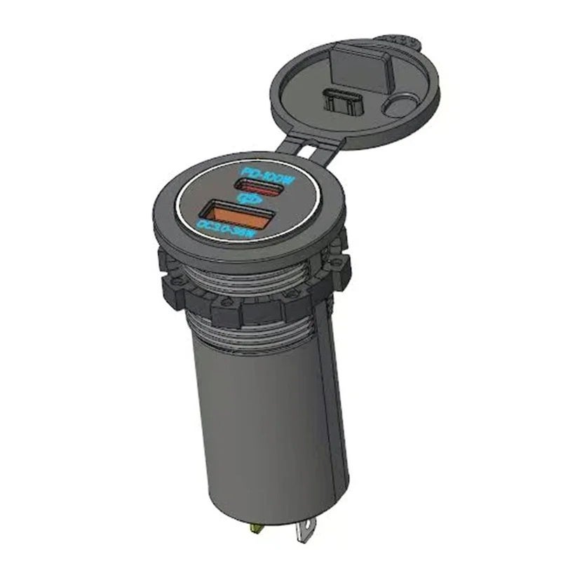 Bluejw PD Type-C 100W USB Car Charger, QC3.0 Fast Charging Socket for RV, Marine, Boat, Bus, ATV, Motorcycle, Truck - Automobile Charger - Image 2